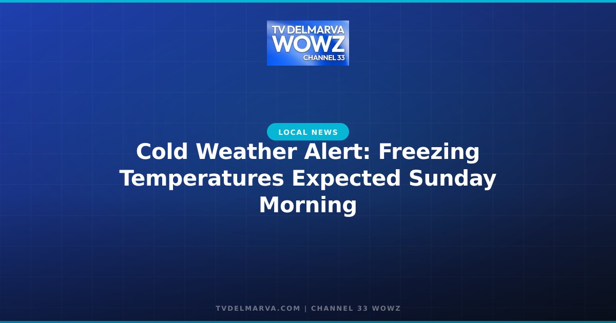 Cold Weather Alert: Freezing Temperatures Expected Sunday Morning
