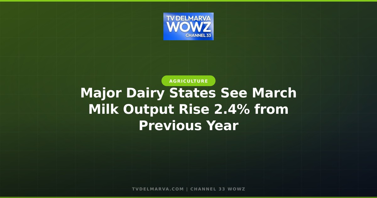 Major Dairy States See March Milk Output Rise 2.4% from Previous Year