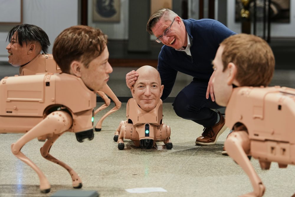 Tech Billionaire Robot Dogs Create Art at Berlin Gallery Exhibition