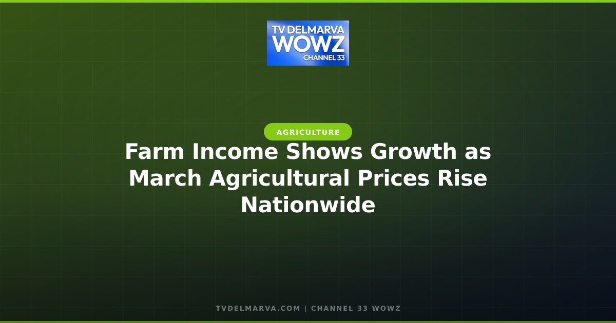 Farm Income Shows Growth as March Agricultural Prices Rise Nationwide