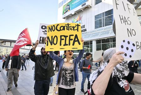 Protesters Rally at FIFA Meeting in Vancouver Over Homelessness, Worker Concerns