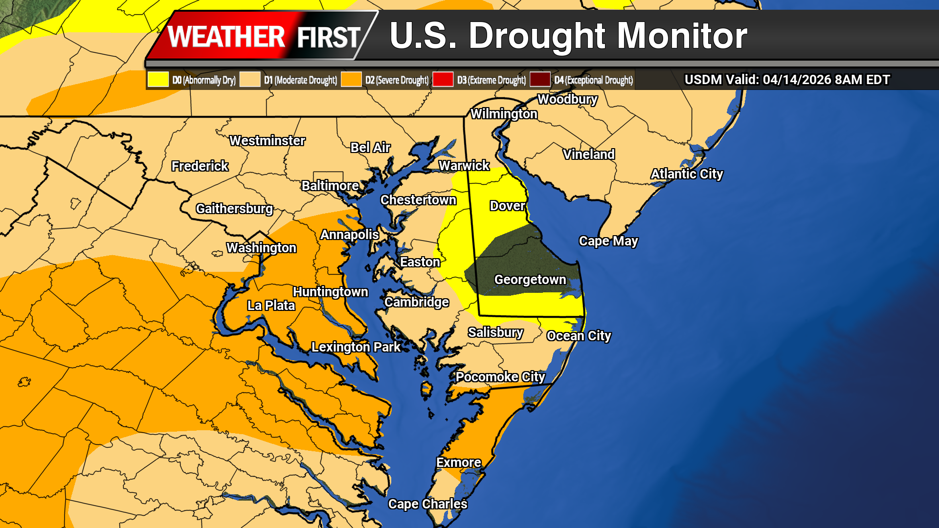 Severe Drought Expands Across Maryland’s Western Shore While Dry Conditions Persist on Delmarva