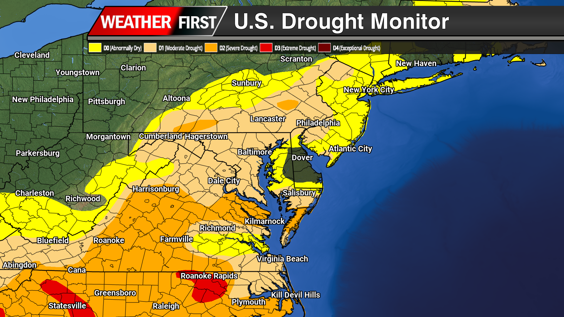 Drought Conditions Persist Across Parts of the Mid-Atlantic Despite Some Improvement