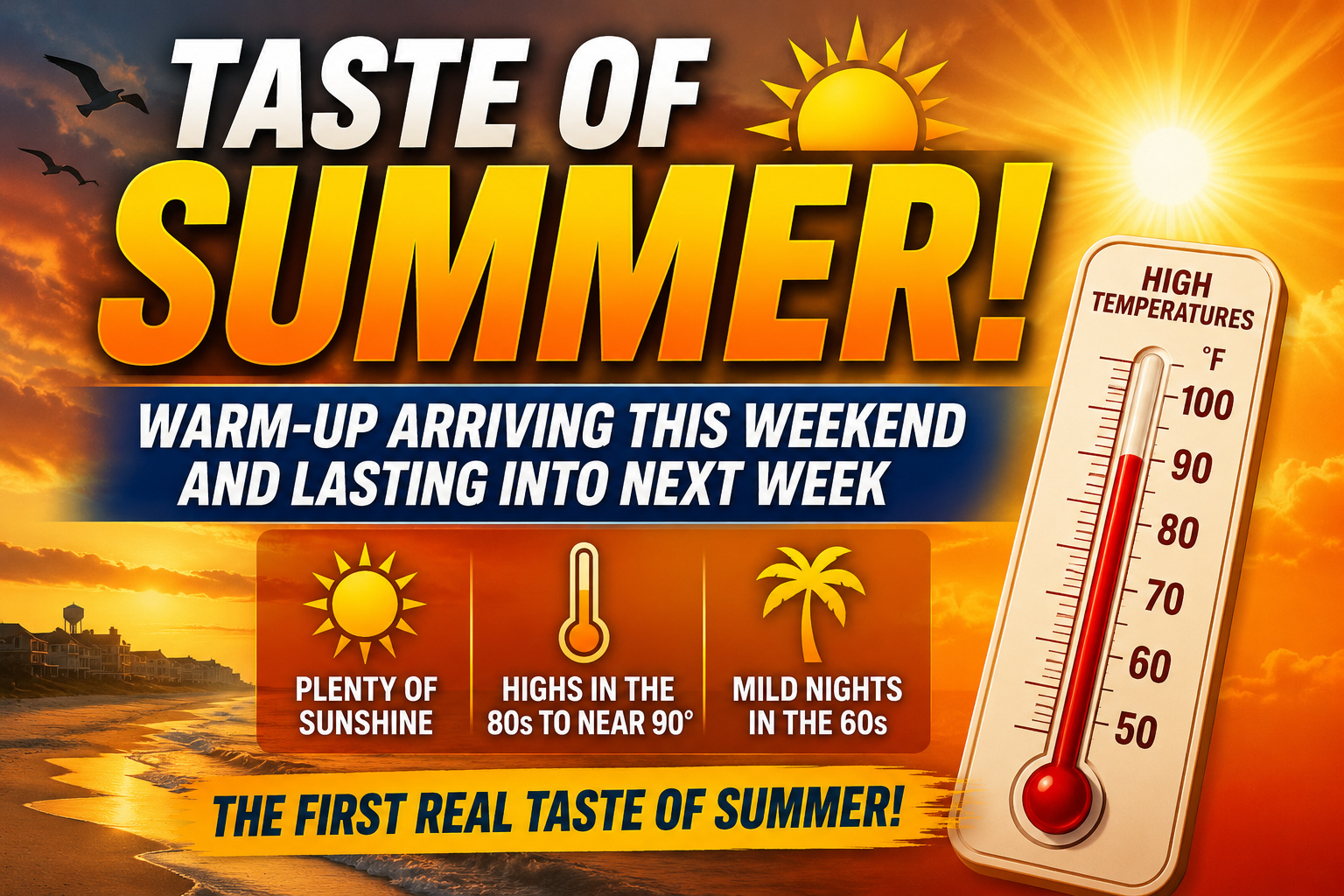 Taste of Summer Arriving Across Delmarva and the Mid-Atlantic Next Week