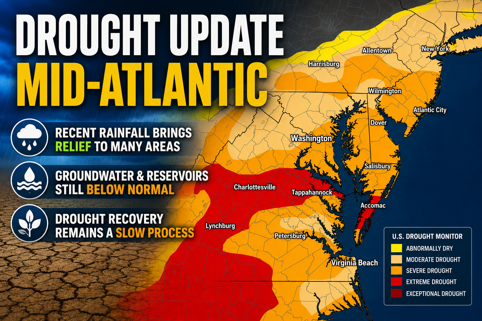 Widespread Rainfall Brings Drought Relief Across Parts of the Mid-Atlantic