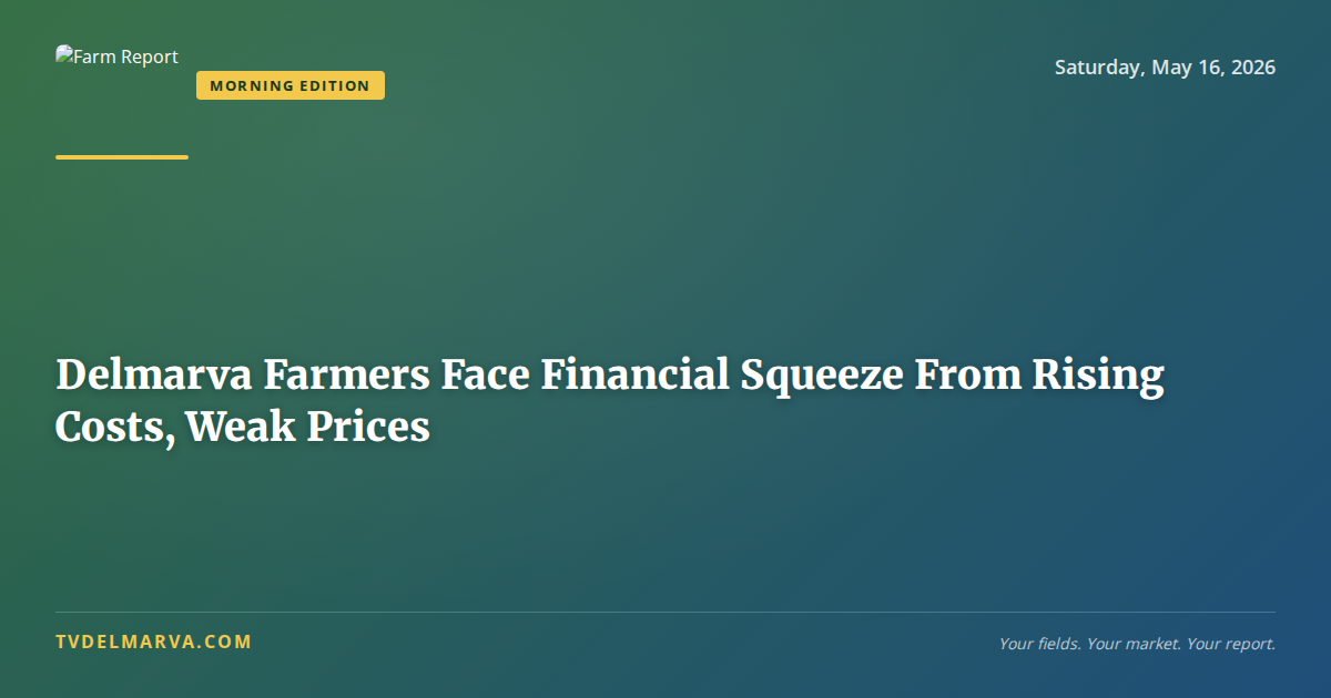 Delmarva Farmers Face Financial Squeeze From Rising Costs, Weak Prices
