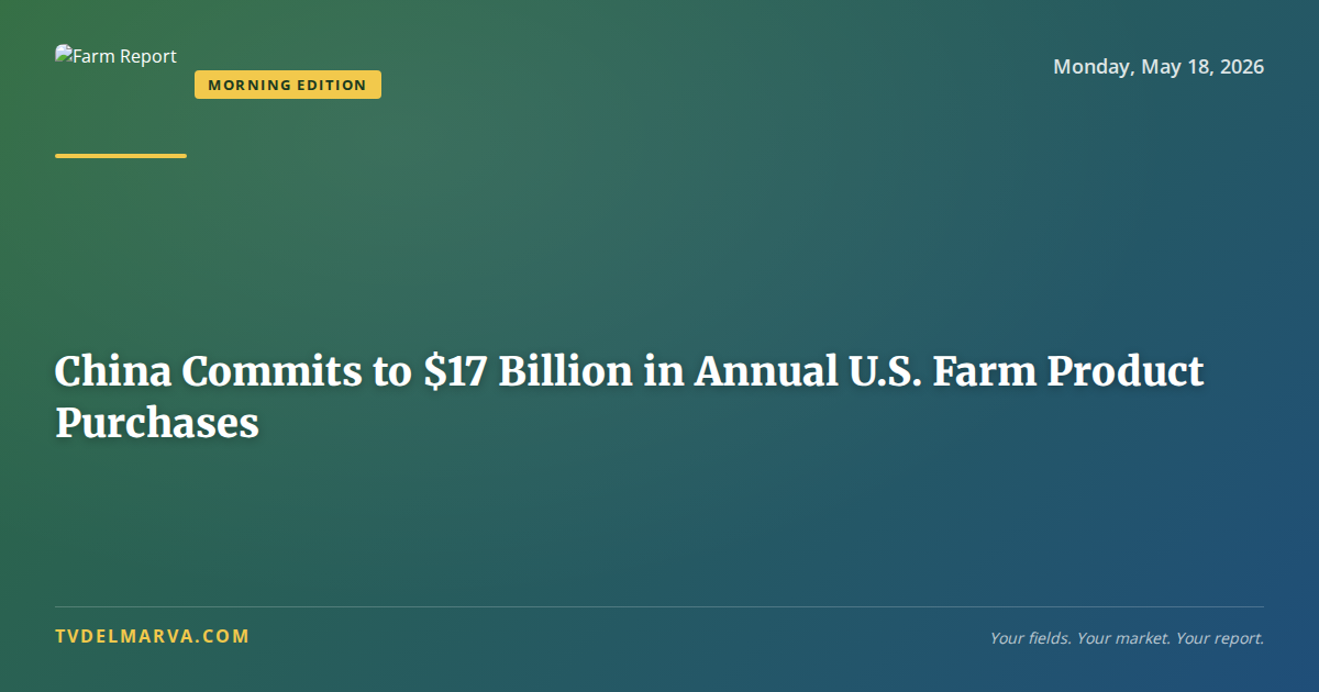 China Commits to 7 Billion in Annual U.S. Farm Product Purchases