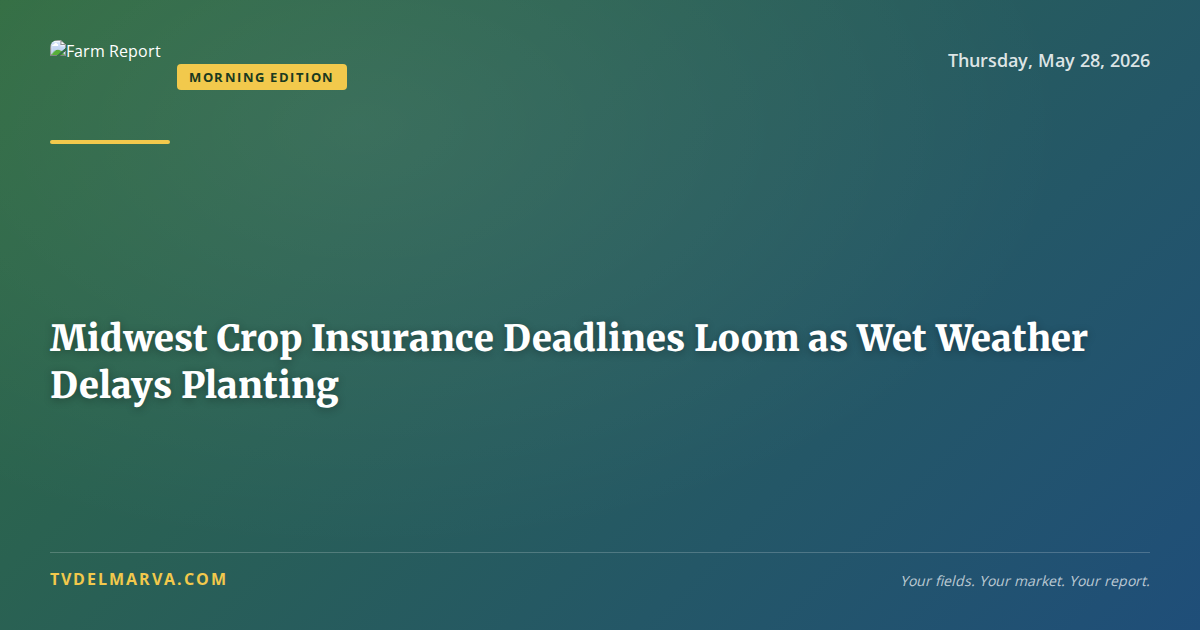 Midwest Crop Insurance Deadlines Loom as Wet Weather Delays Planting