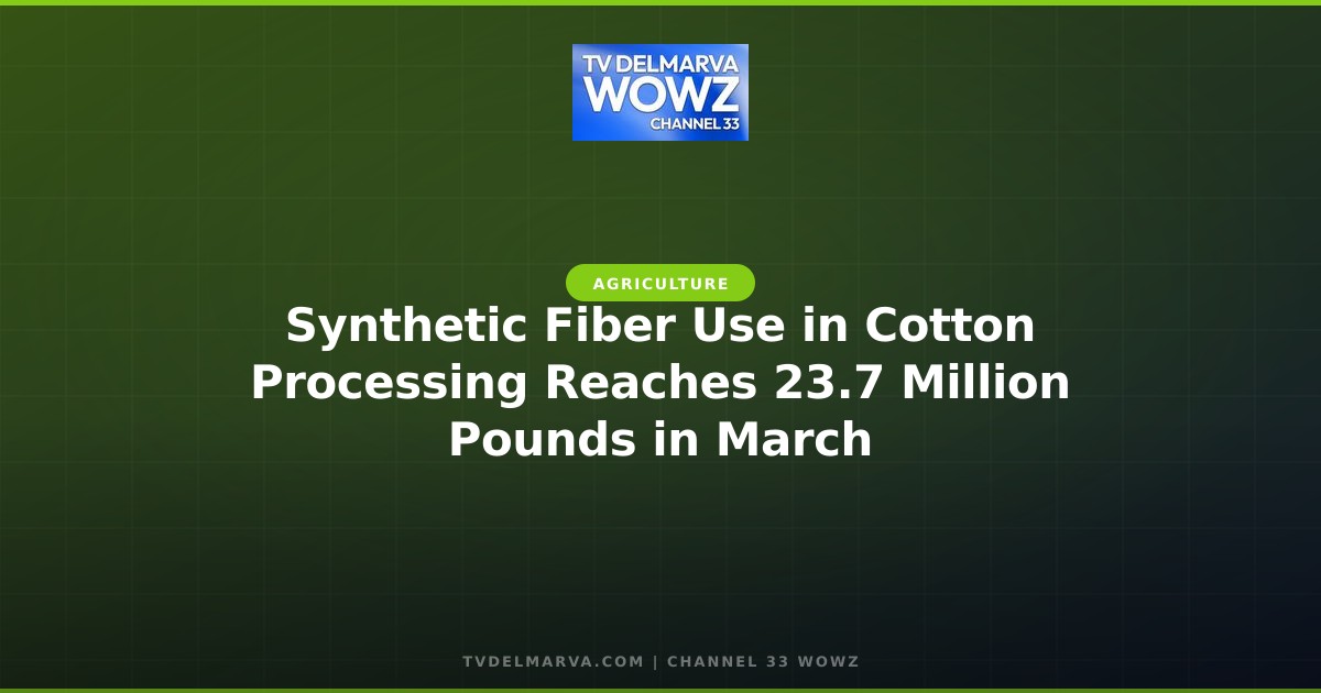 Synthetic Fiber Use in Cotton Processing Reaches 23.7 Million Pounds in March
