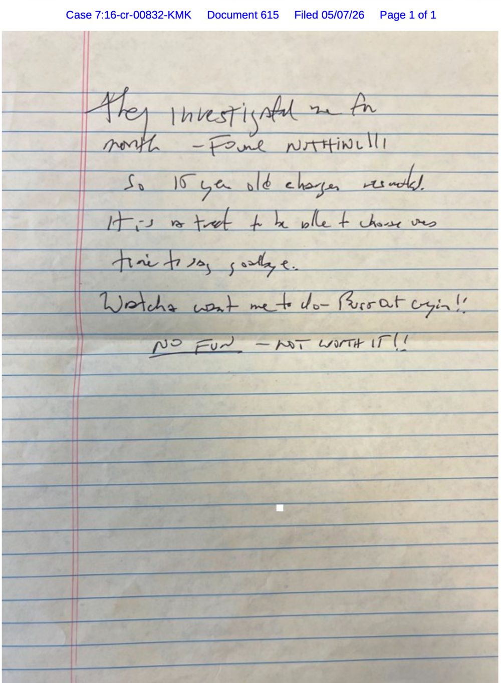 Mysterious Note From Jeffrey Epstein’s Former Cellmate Finally Released