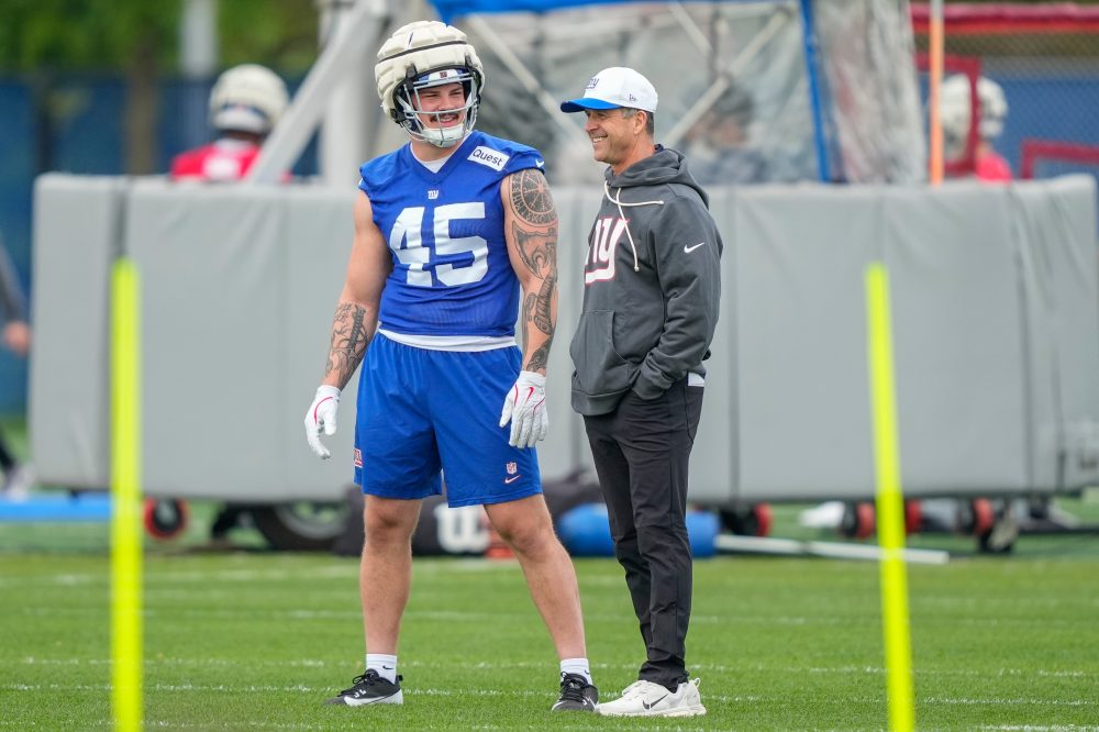 Giants Coach John Harbaugh Calls Rookie Minicamp Practice Run, Not Competition