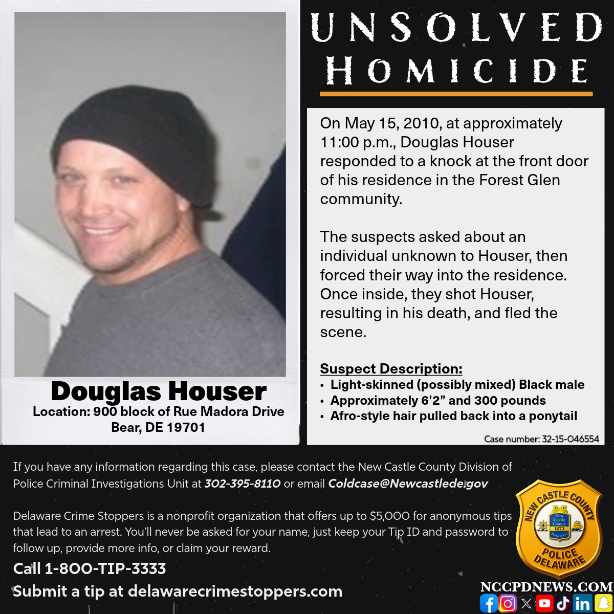 Unsolved 2010 Murder Case in Bear Seeks New Leads