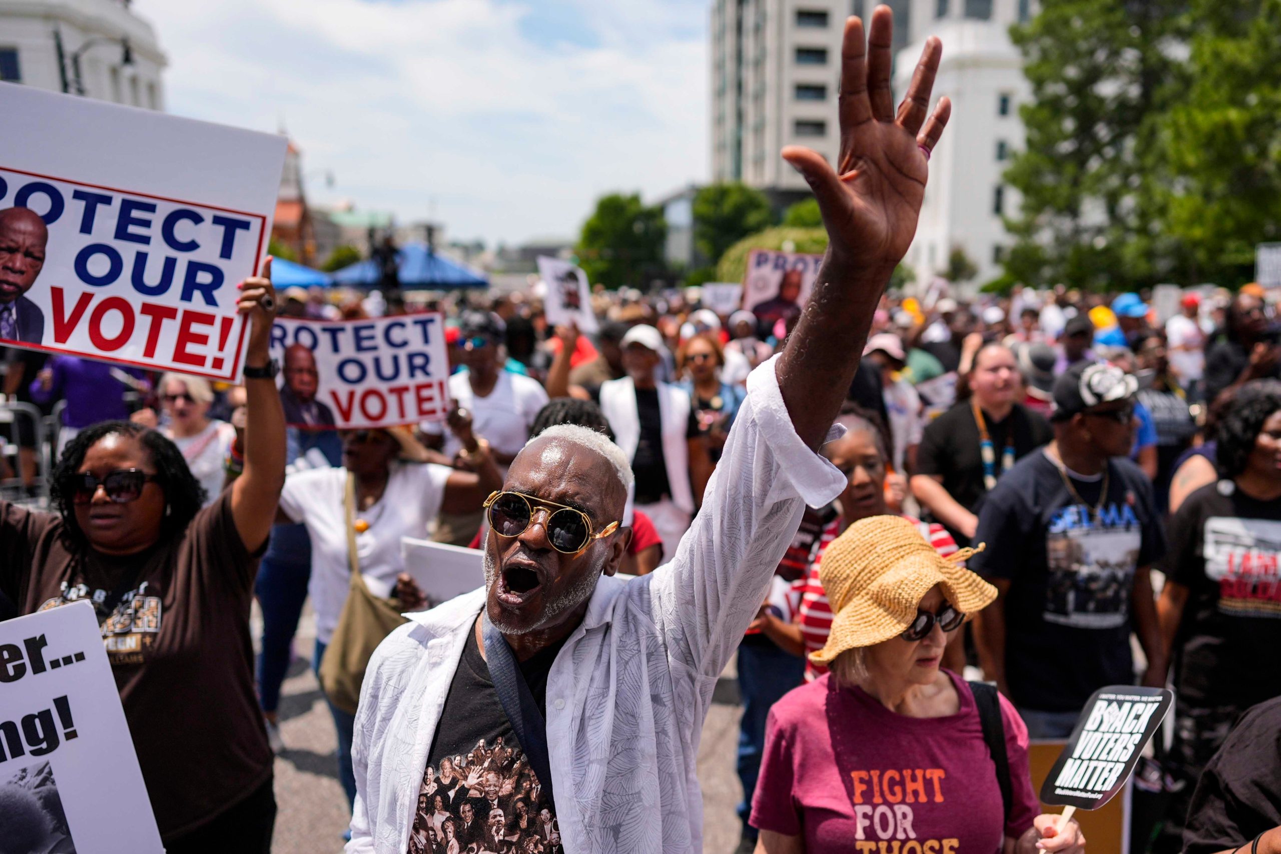 Thousands Rally in Montgomery Against Efforts to Eliminate Black Voting Districts