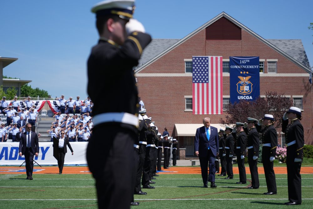 President Addresses Coast Guard Graduates on Military Testing Ahead