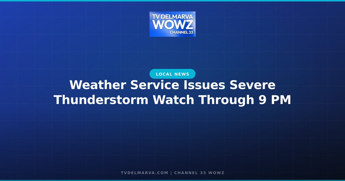 Weather Service Issues Severe Thunderstorm Watch Through 9 PM