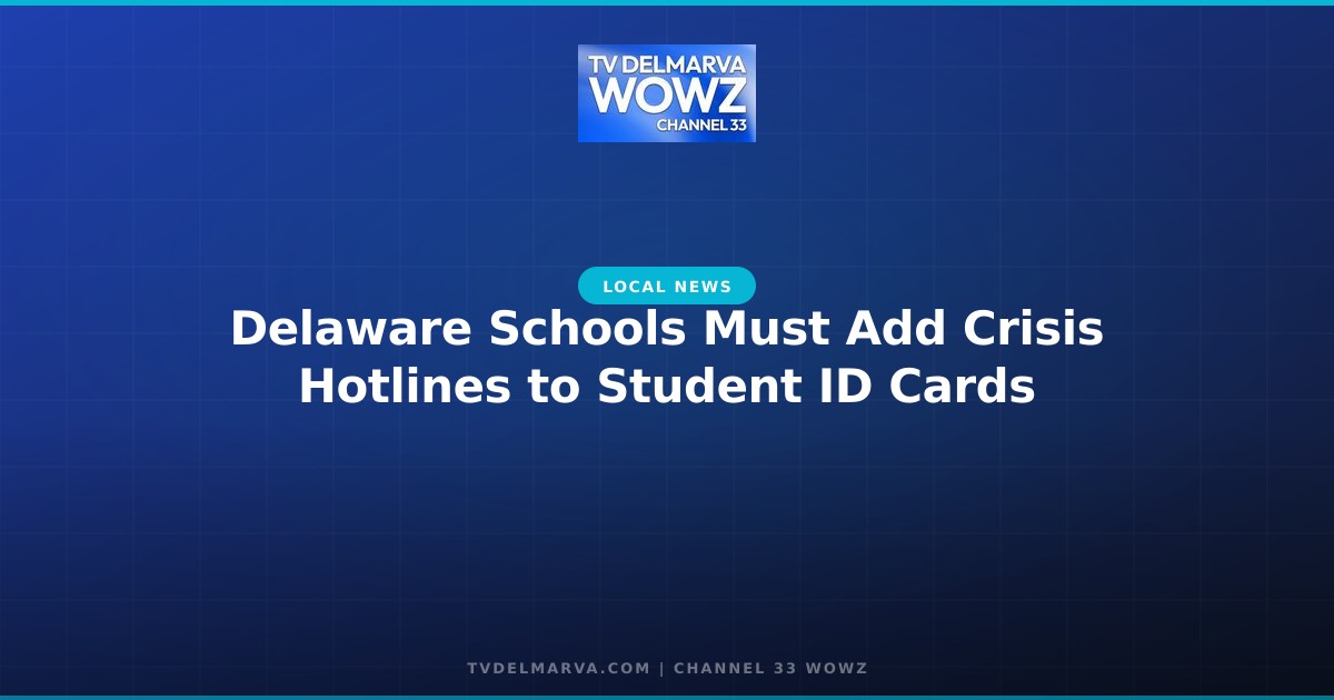 Delaware Schools Must Add Crisis Hotlines to Student ID Cards
