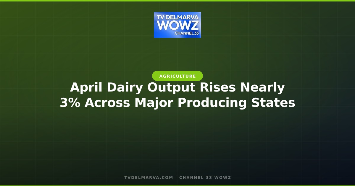 April Dairy Output Rises Nearly 3% Across Major Producing States