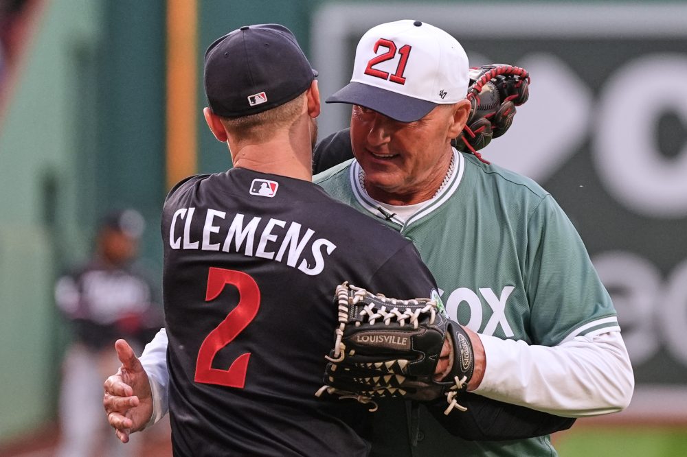 Baseball Legend Roger Clemens Throws Ceremonial First Pitch to Son at Fenway