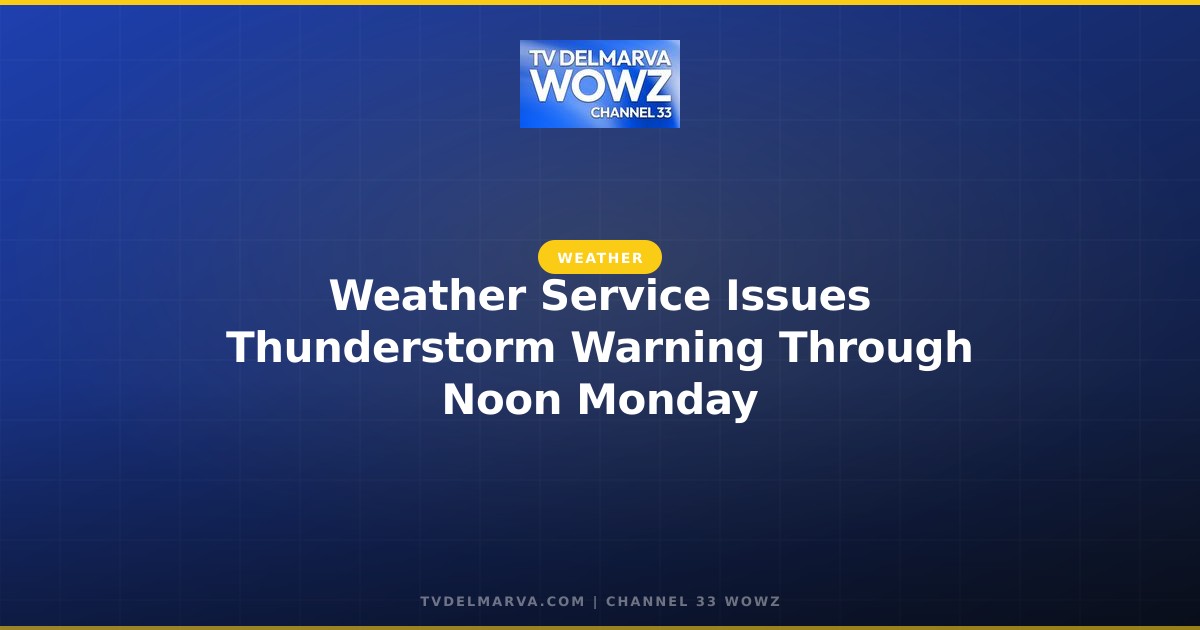 Weather Service Issues Thunderstorm Warning Through Noon Monday