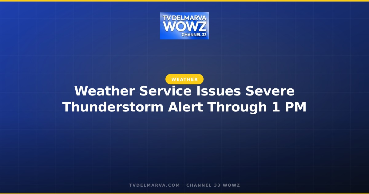Weather Service Issues Severe Thunderstorm Alert Through 1 PM