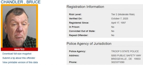 Delaware State Police Seek Public’s Help Locating Sex Offenders