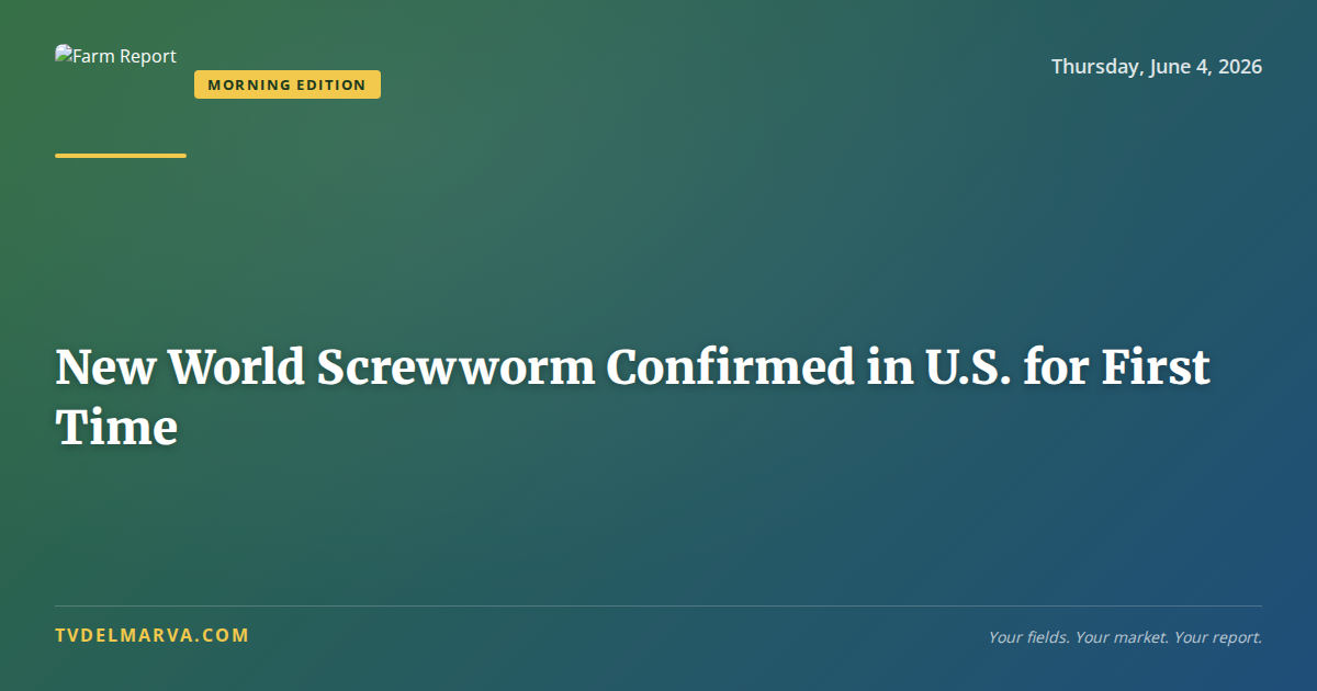 New World Screwworm Confirmed in U.S. for First Time