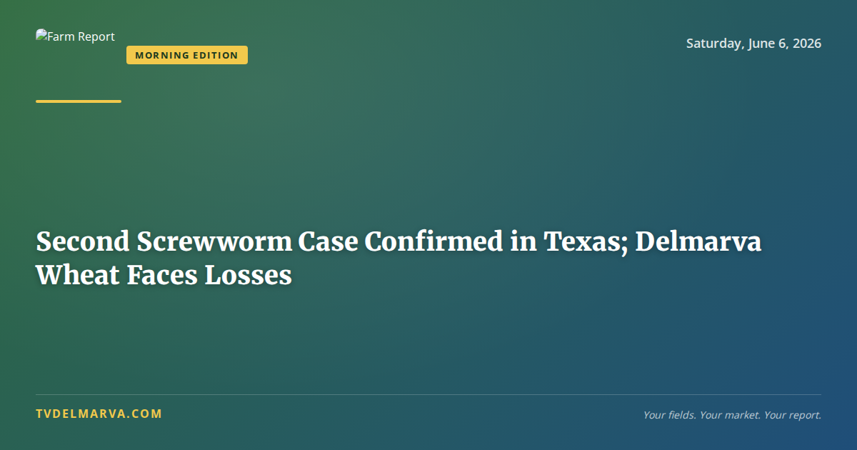 Second Screwworm Case Confirmed in Texas; Delmarva Wheat Faces Losses