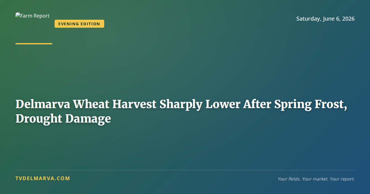 Delmarva Wheat Harvest Sharply Lower After Spring Frost, Drought Damage
