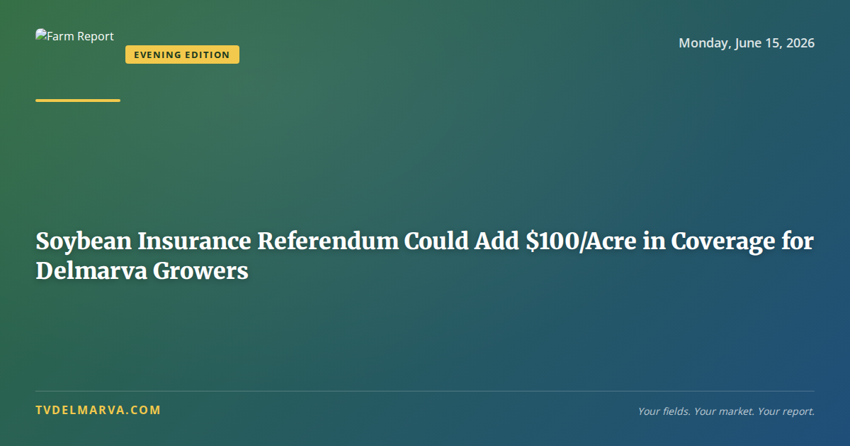 Soybean Insurance Referendum Could Add 00/Acre in Coverage for Delmarva Growers