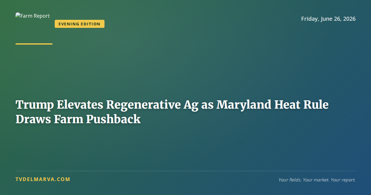 Trump Elevates Regenerative Ag as Maryland Heat Rule Draws Farm Pushback