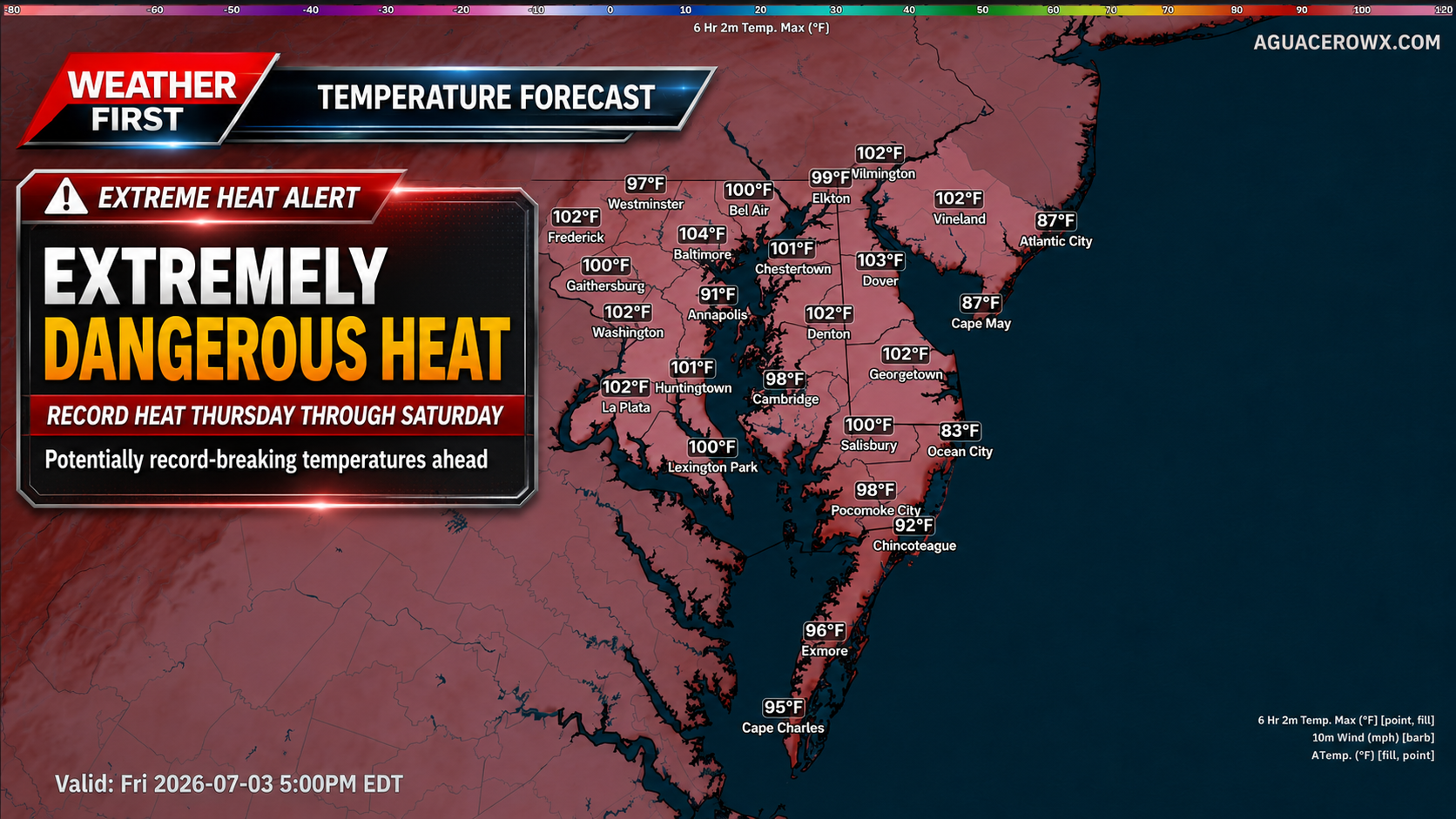 Extremely Dangerous, Record-Breaking Heat Ahead for the Mid-Atlantic