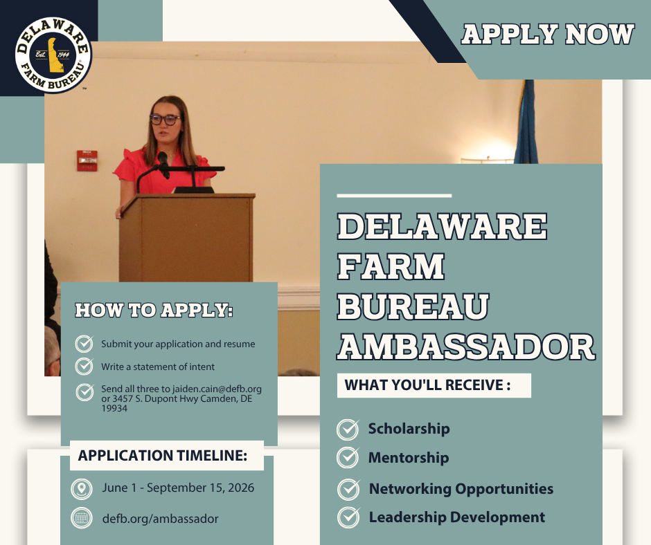 Delaware Farm Bureau Seeks Young Agriculture Advocates for Ambassador Program
