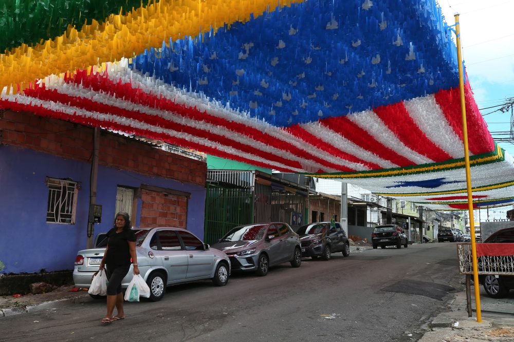 Brazilian rainforest community prepares World Cup street celebration
