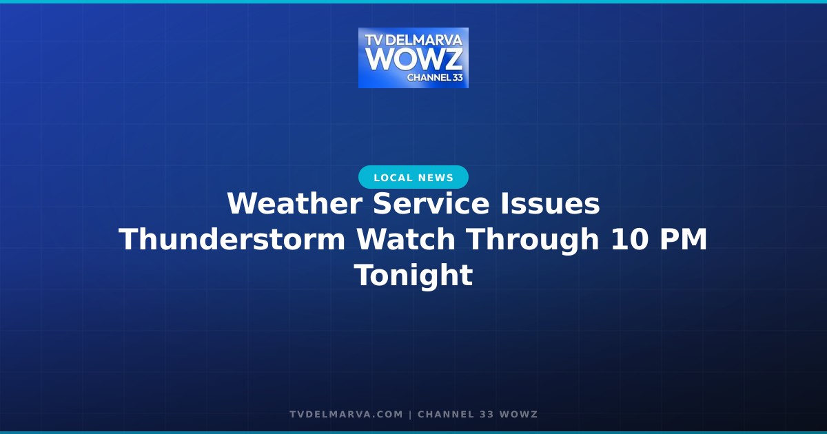 Weather Service Issues Thunderstorm Watch Through 10 PM Tonight