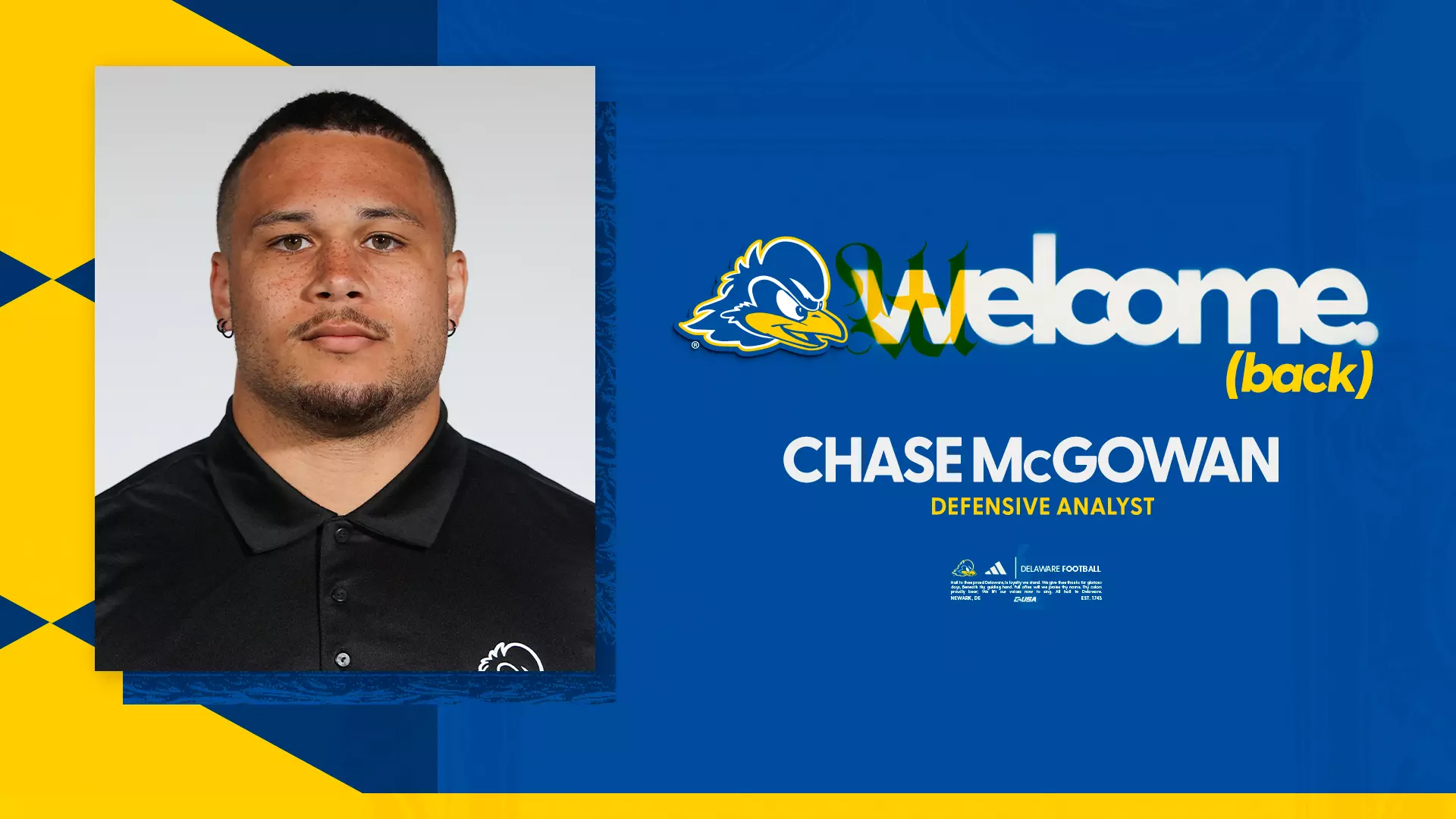 UD Football Adds Recent Graduate as New Defensive Analyst