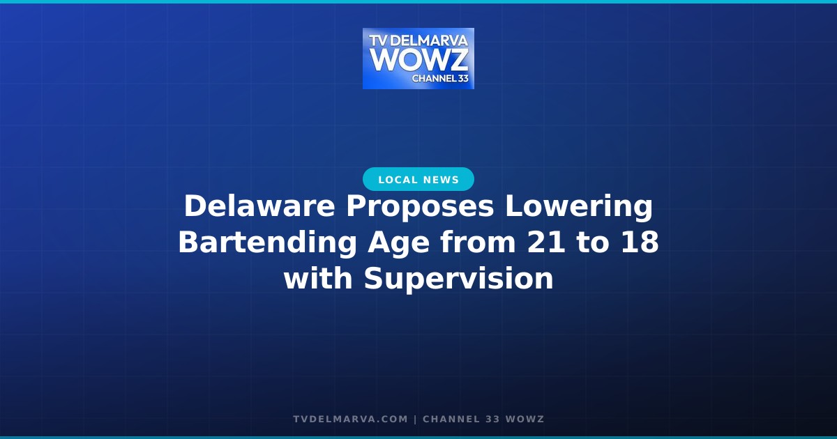 Delaware Proposes Lowering Bartending Age from 21 to 18 with Supervision