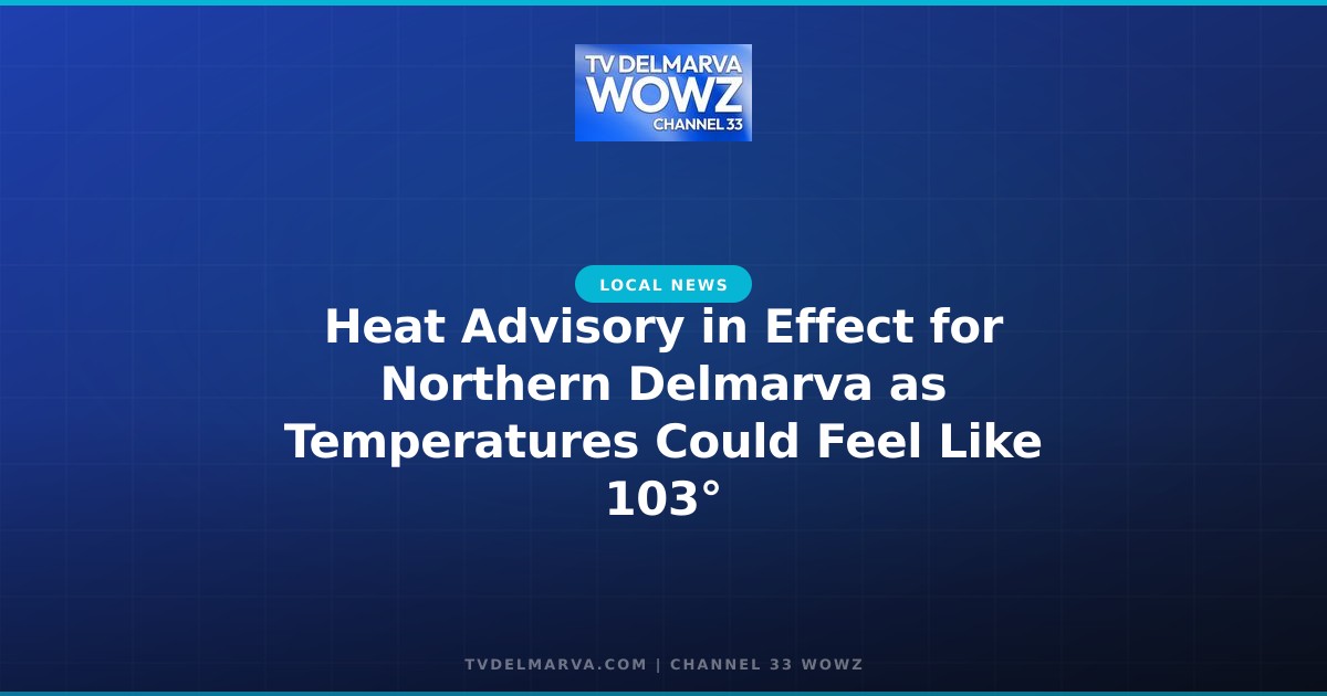 Heat Advisory in Effect for Northern Delmarva as Temperatures Could Feel Like 103°