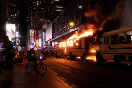 Knicks Championship Sparks Chaos in NYC: Bus Torched, Teen Shot