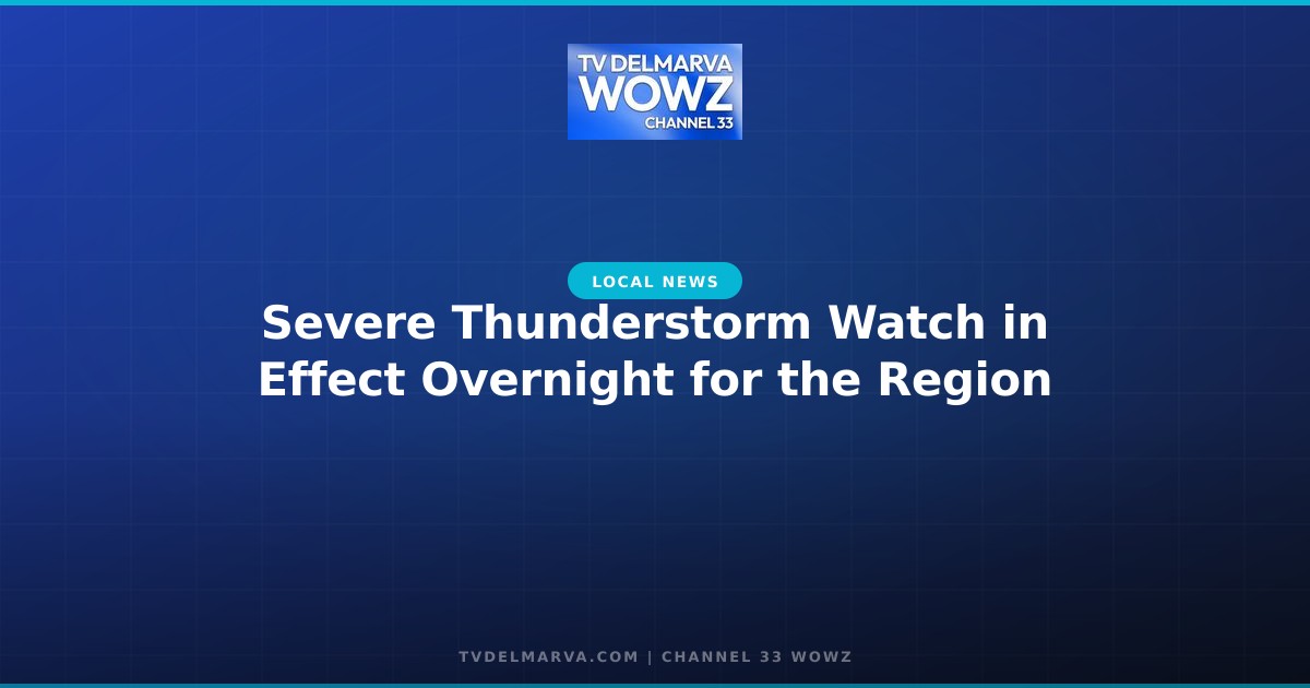 Severe Thunderstorm Watch in Effect Overnight for the Region