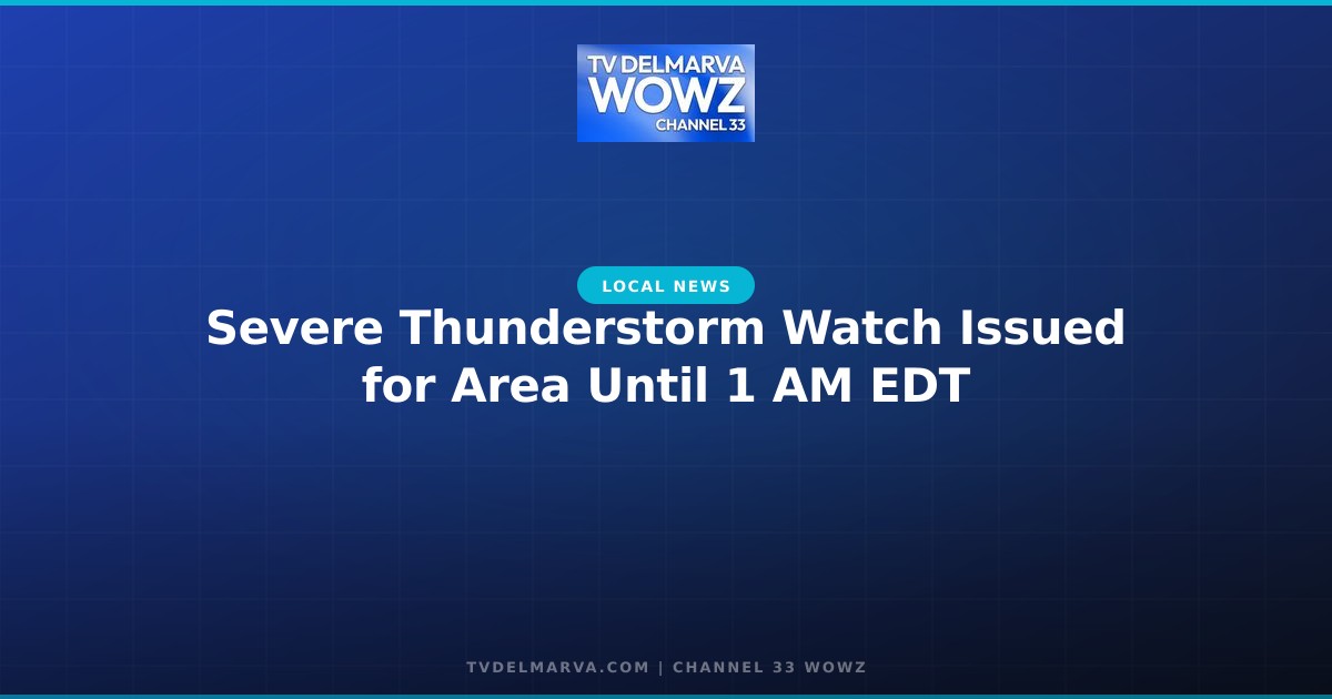 Severe Thunderstorm Watch Issued for Area Until 1 AM EDT