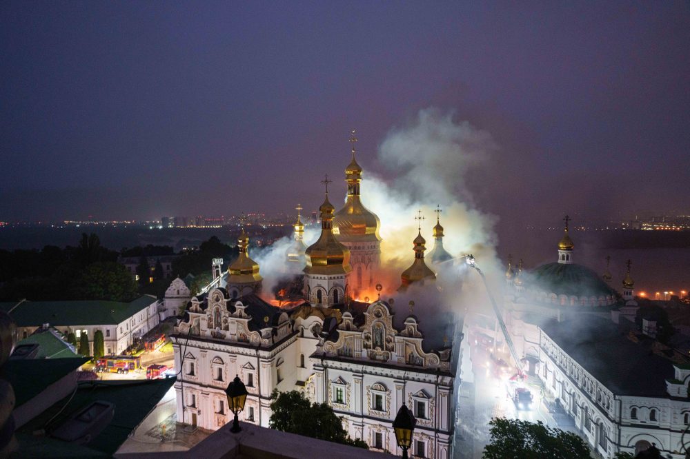 Russian Attack Sets Fire to Historic Kyiv Monastery, Kills Rescue Workers