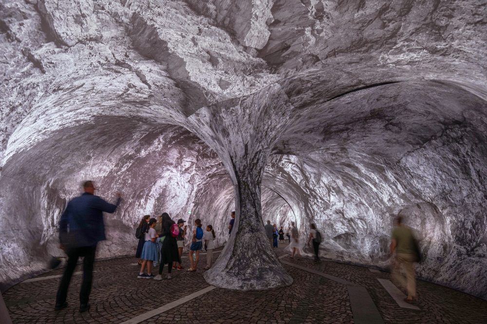 Paris’ Oldest Bridge Transformed Into Mysterious Cave Art Installation