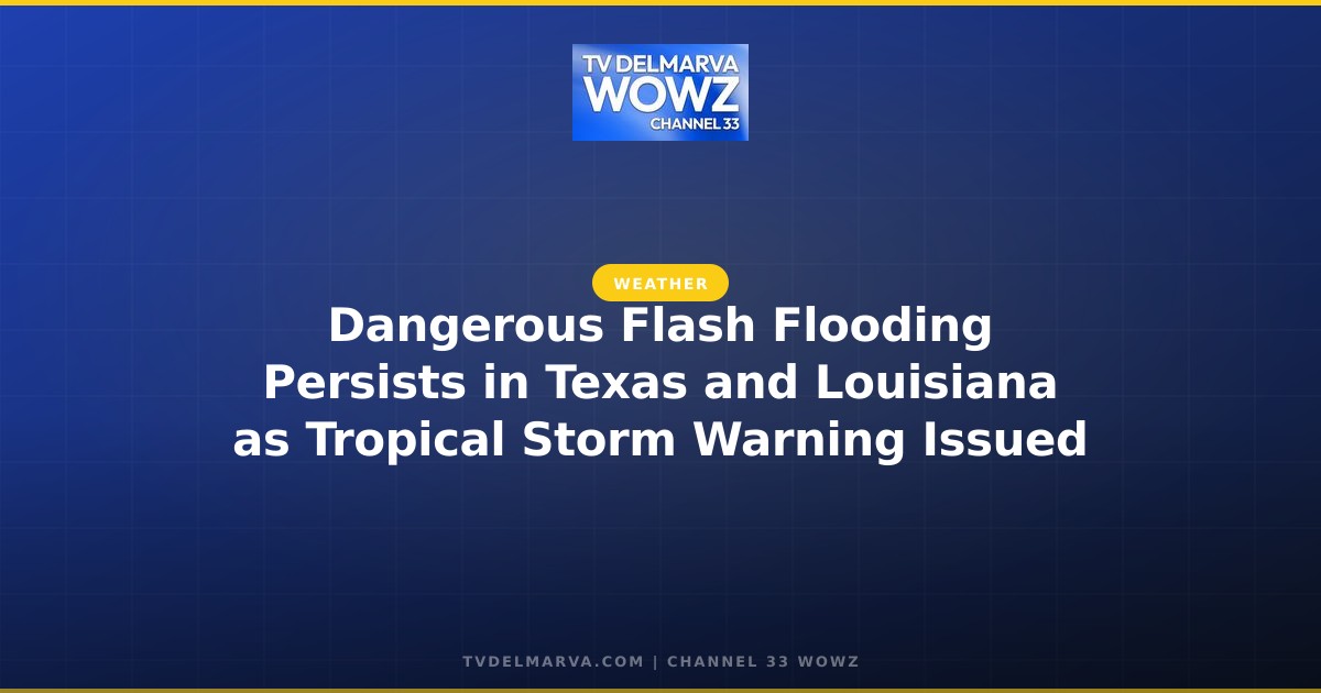 Dangerous Flash Flooding Persists in Texas and Louisiana as Tropical Storm Warning Issued