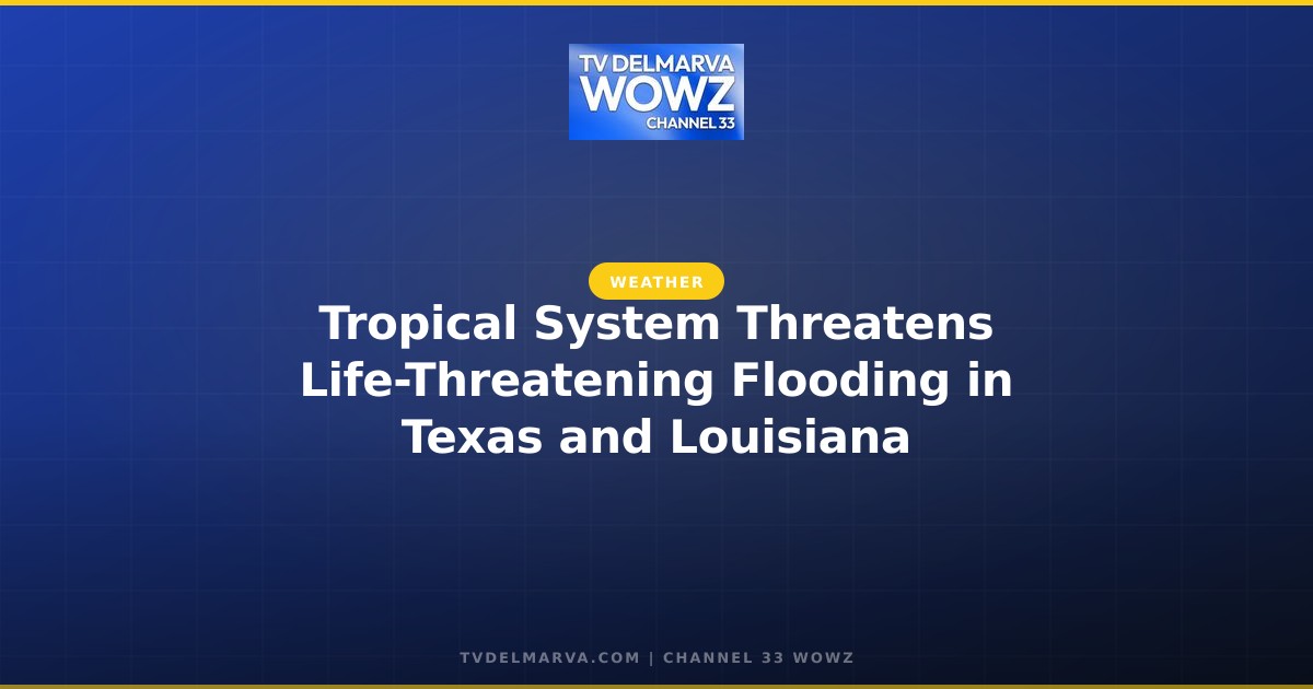 Tropical System Threatens Life-Threatening Flooding in Texas and Louisiana