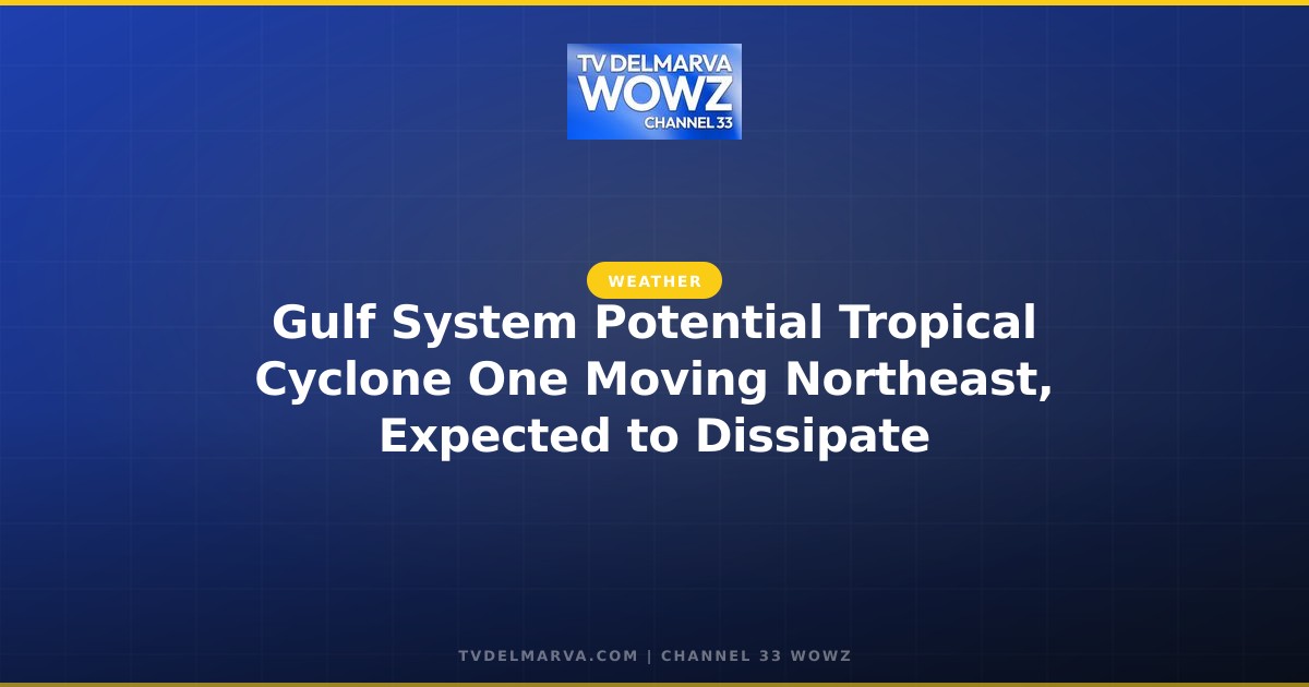 Gulf System Potential Tropical Cyclone One Moving Northeast, Expected to Dissipate