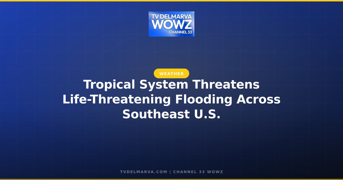 Tropical System Threatens Life-Threatening Flooding Across Southeast U.S.