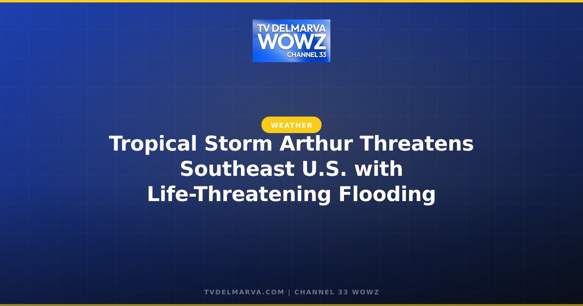 Tropical Storm Arthur Threatens Southeast U.S. with Life-Threatening Flooding