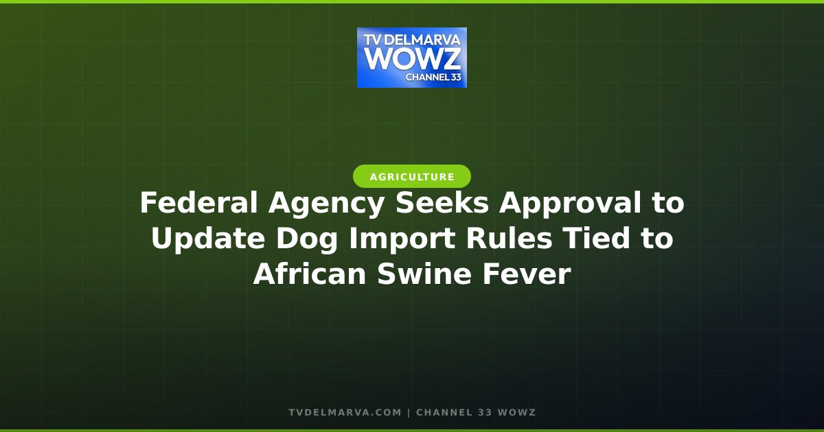 Federal Agency Seeks Approval to Update Dog Import Rules Tied to African Swine Fever