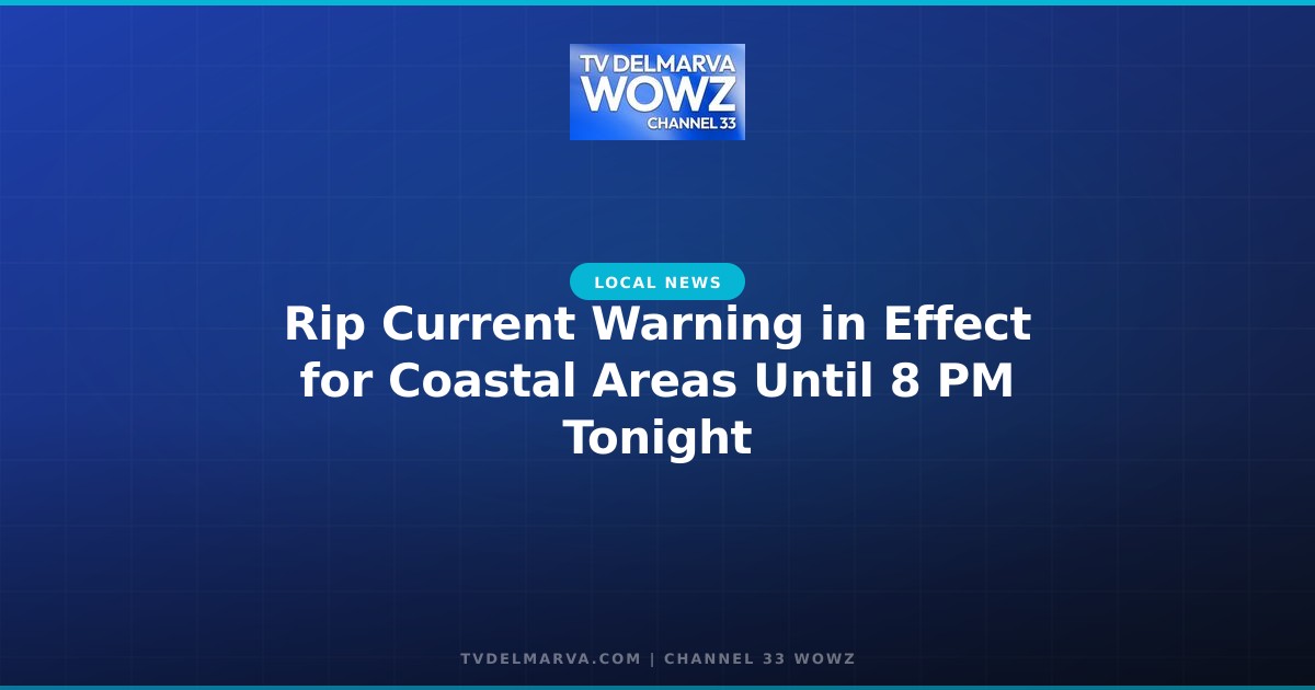 Rip Current Warning in Effect for Coastal Areas Until 8 PM Tonight