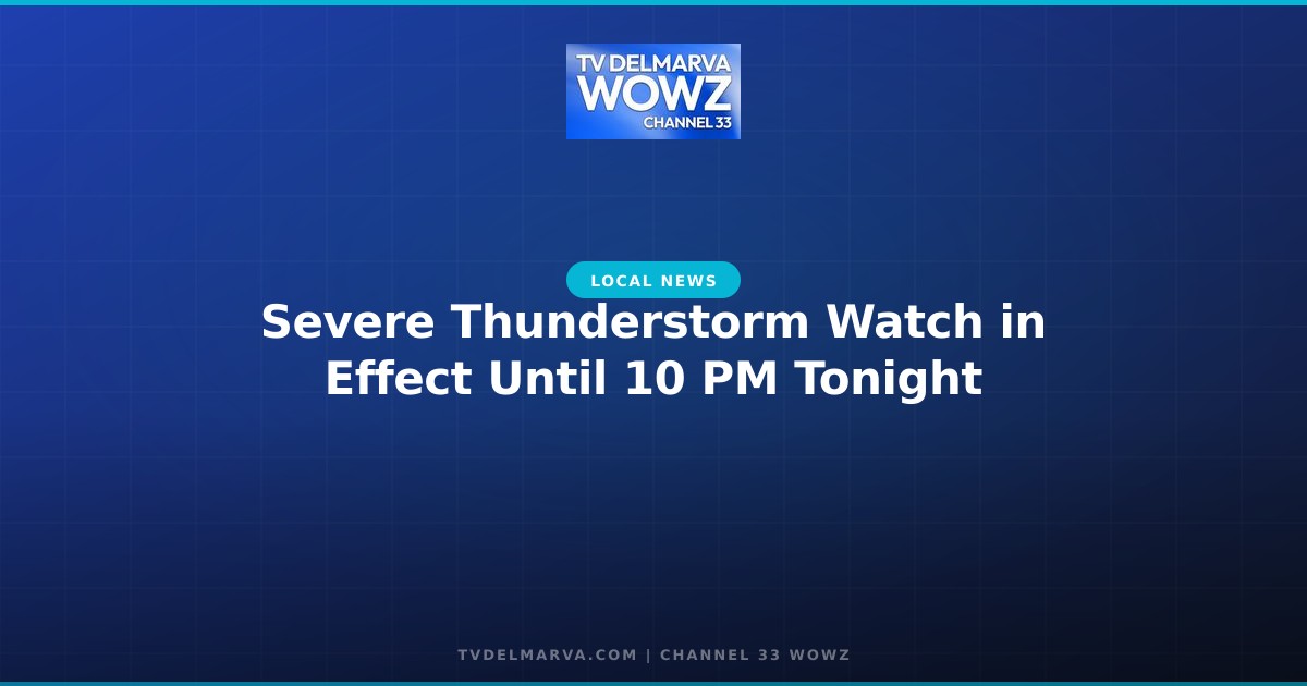 Severe Thunderstorm Watch in Effect Until 10 PM Tonight